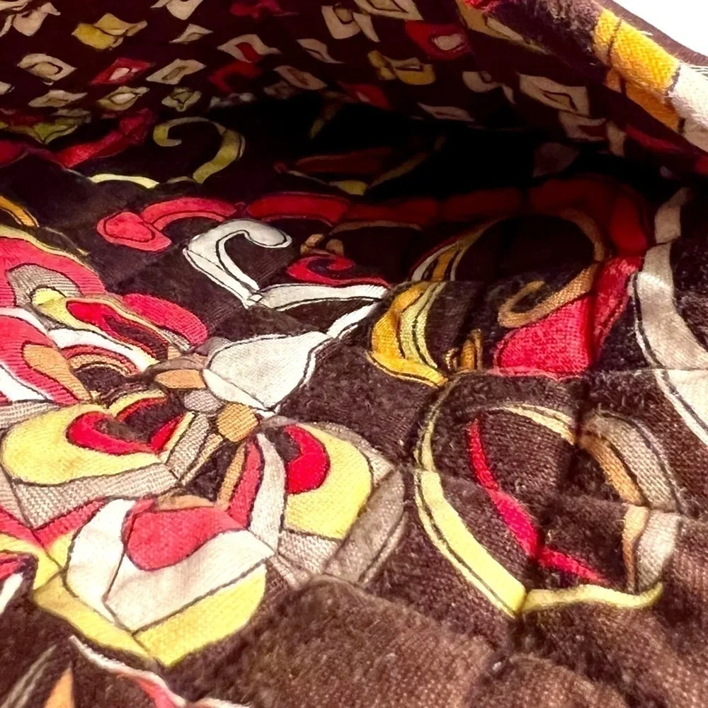 Vera Bradley Puccini Mini Crossbody Hipster Retried Brown Yellow Quilted Cotton